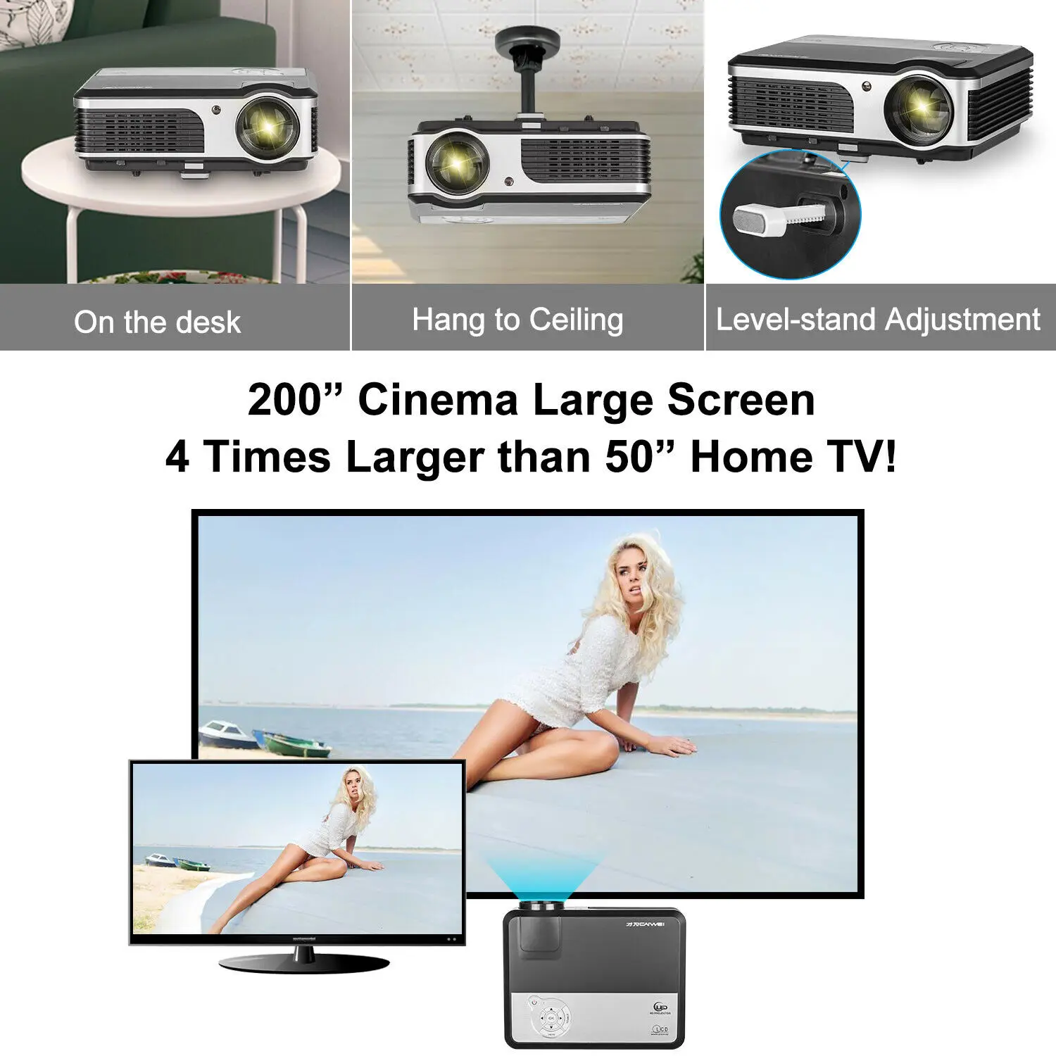 1080 p проектор Full HD 4200 люмен видео светодиодный lcd домашний кинотеатр игры фильмы