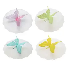 HJ Симпатичные бабочки силиконовые крышки для чашек Анти-пыль герметичная, силиконовая крышка