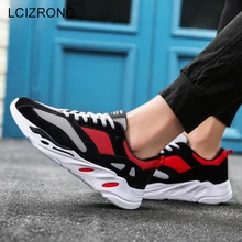 LCIZRONG/Новинка года; сетчатая повседневная обувь для пары; Мужская Повседневная дышащая обувь на толстой подошве для работы и путешествий; мужская обувь на плоской подошве со шнуровкой; мужская повседневная обувь