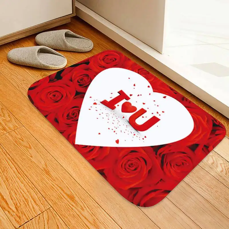 Buy 3D Printed Valentine's Day Area Rug Kitchen