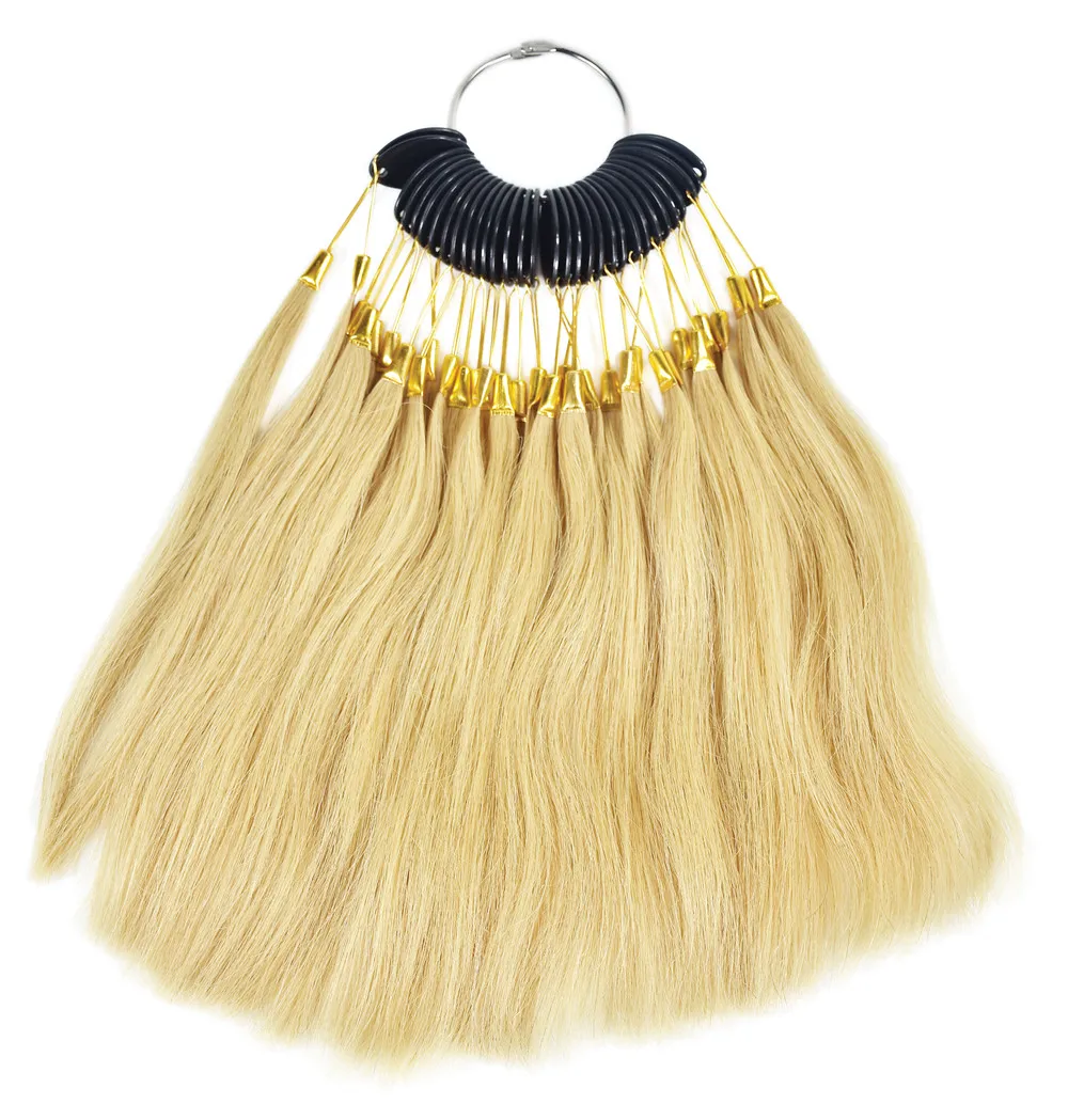 30pcs/set Salon Hair Color Sample 27# 100 Human Virgin Hair Color Rings Hair Dyeing Rings Hairdresser Wig Accessory Supply