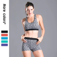Для женщин быстросохнущая костюм для занятия йогой для тренажерный зал с йогой футболка Топы спортивный бюстгальтер, жилет Фитнес шорты тренировочный спортивный костюм комплект