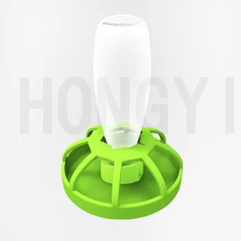 

HONGYI 1 piece pet reptile automatic water feeder water drinker dispenser bottle feeder round tray creative turtle food bowl