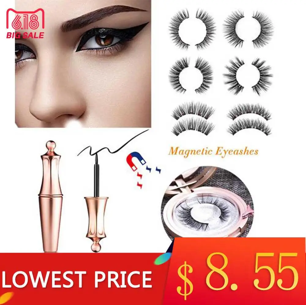 

Magnetic False Eyelashes Eyeliner Magnetic Eyelashes Kit High-quality Waterproof Long Lasting Natural Eyeliner False Eyelashes