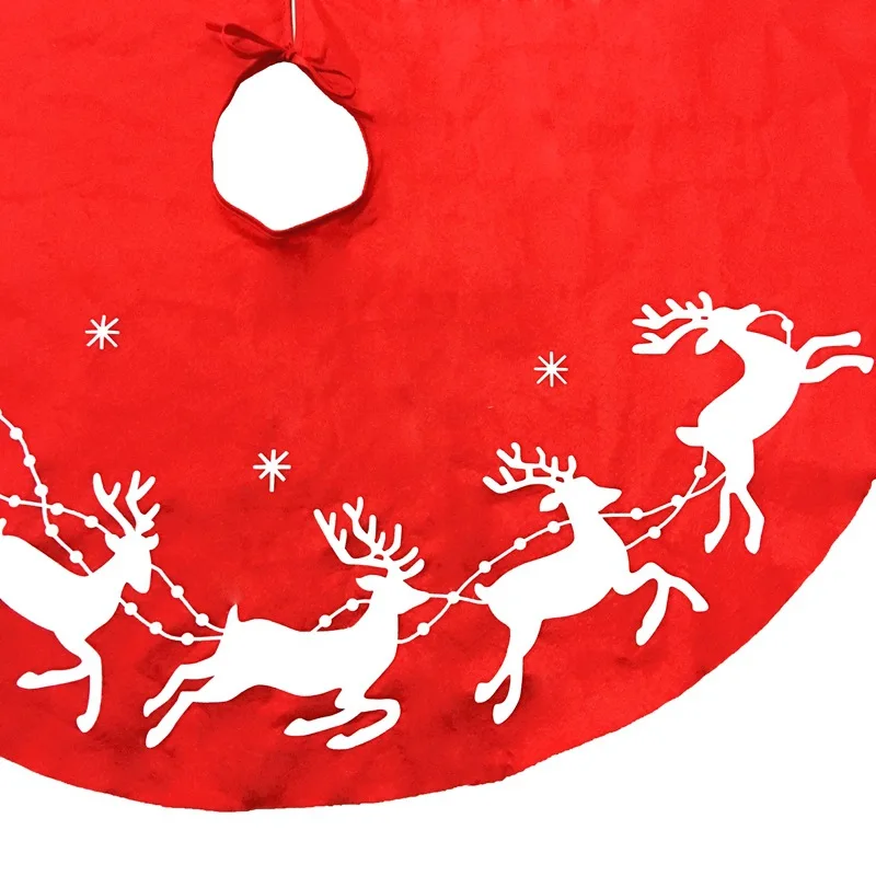 Рождественская юбка с принтом Санта-Клауса, лося, елки, красные рождественские украшения, платье для рождественской елки, новогодние вечерние украшения для дома