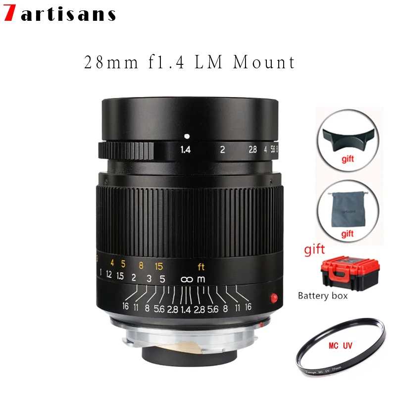 7artisans 28 мм F1.4 Большая диафрагма paraxial M mount Lens для Leica M240 M6 M7 M8 M9 M9P M10 sony fuji EOSR Z6