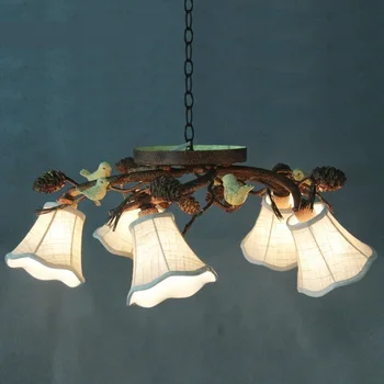 

pine cones 5 heads chandeliers retro light fixtures bedrooms living rooms Garden retro coffee house restaurant lamps ZA913508
