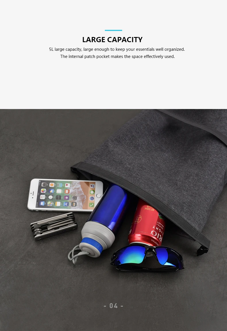 Excellent ROSWHEEL 112008 Reflective Cycling Mountain Road Bicycle 5L Bike Handlebar Bag Front Frame Top Tube Pannier Pouch Roll-up Design 5