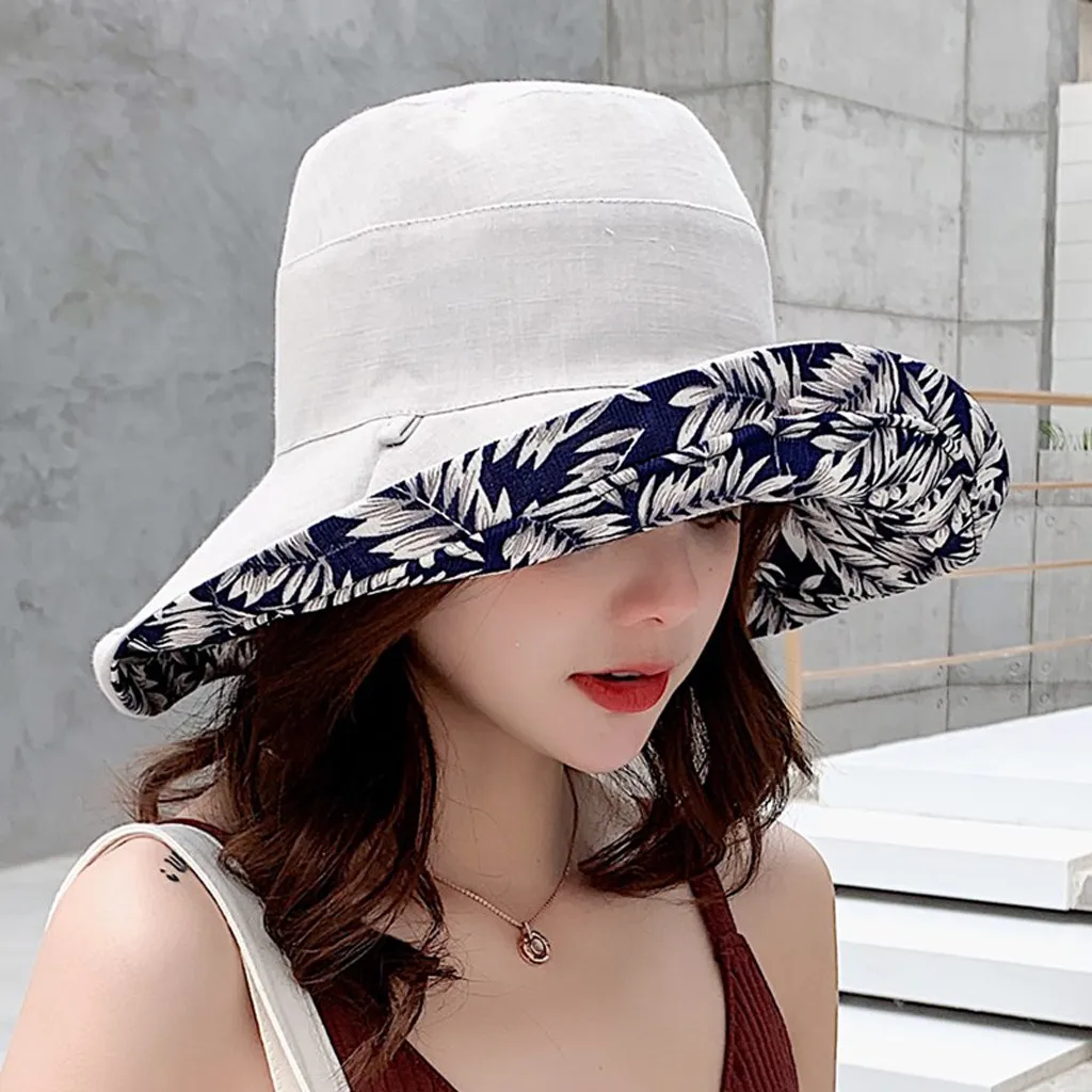 

SAGACE 2019 Summer Korean Style Fashion Women Girl Sun Hat Simple Lady Foldable Cotton Ladies Wide Hats Outdoor Leisure Beach