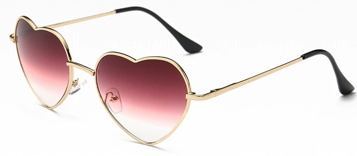 Женские солнцезащитные очки в форме сердца, металлические, для женщин, фирменный дизайн, модные, без оправы, любовь, прозрачные, океанские линзы, солнцезащитные очки, Oculos UV400 - Цвет линз: C2