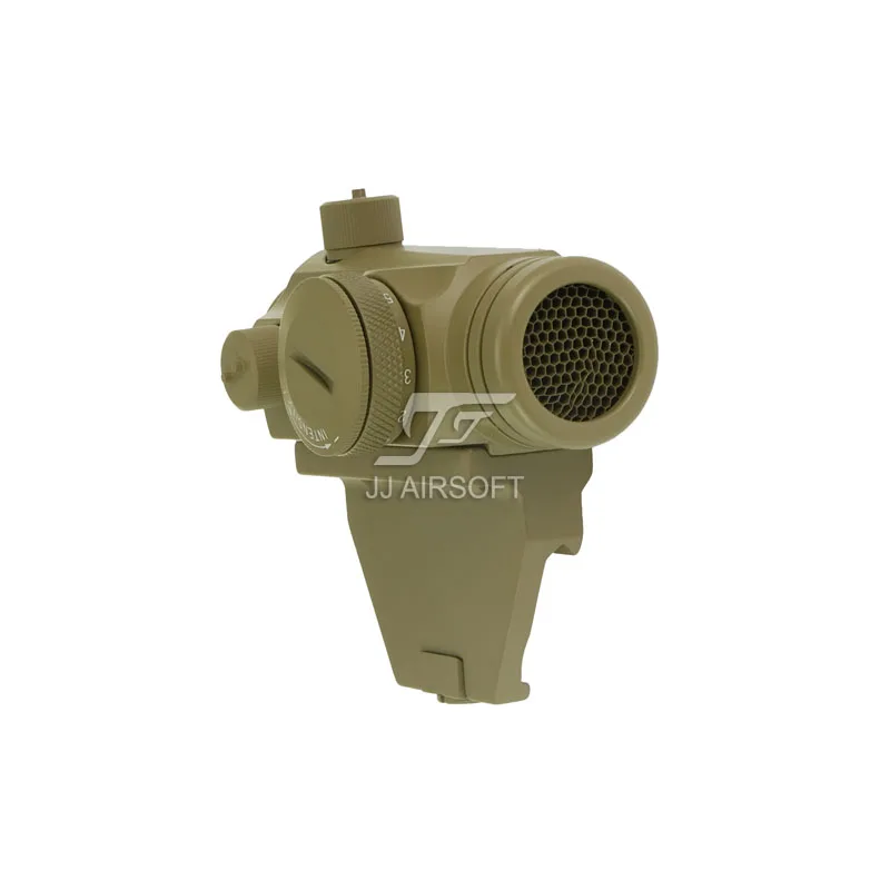 

JJ Airsoft Micro 1x24 Red Dot with Killflash / Kill Flash & Offset Rail Mount (Tan)