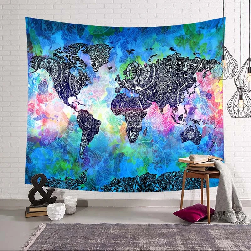 

World Map Printed Large Wall Tapestry Cheap Hippie Wall Hanging Bohemian Wall Tapestries Wall Art Decor 200x150CM 150x130CM