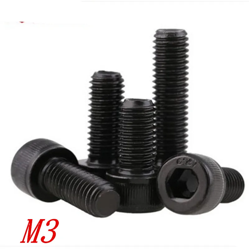 50pcs/lot DIN912 BLACK hex socket screw M3*4/5/6/8/10/12/14/16/18/20/25/30 Black Grade 12.9l Hex Socket Head Cap Screw 50pcs/lot DIN912 BLACK hex socket screw M3*4/5/6/8/10/12/14/16/18/20/25/30 Black Grade 12.9l Hex Socket Head Cap Screw
