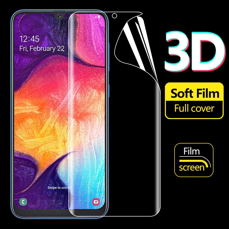 Передняя+ задняя 3D Защитная Гидрогелевая пленка для samsung Galaxy A50 A30 A10 M10 M20 мягкая прозрачная пленка из ТПУ