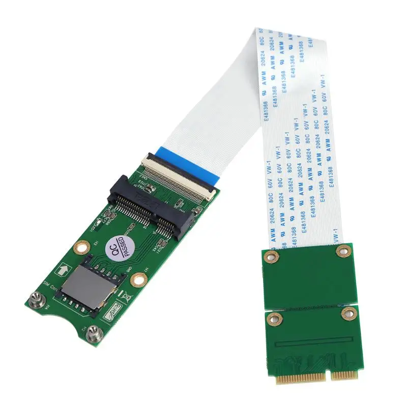 

Mini PCI-E X mSATA Flexible Extender Cable Wire with SIM 8Pin Card Slot msata extension cable cord for WindowsXP/7/8/10