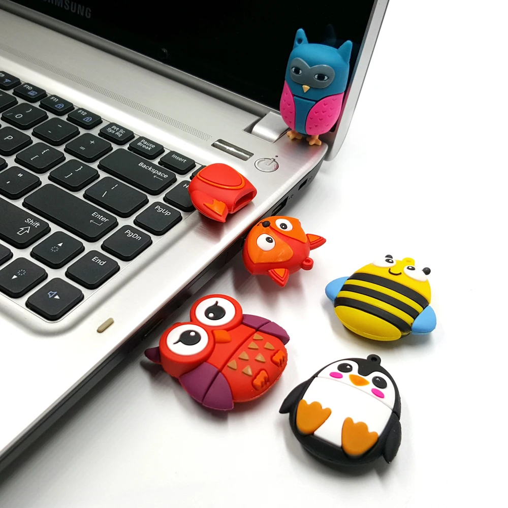 Cartoon Pig Pen Drive 4GB 8GB 16GB 32GB 64GB For Minions Zoo Animals USB Flash Drives Pendrive Toys Gifts