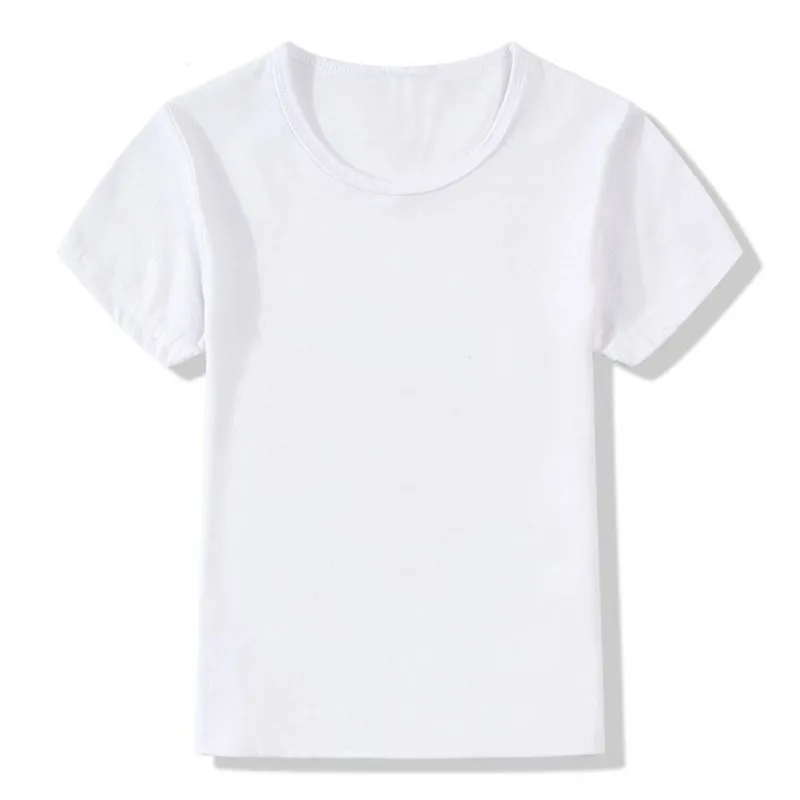 Однотонная белая хлопковая Детская летняя футболка с принтом «сделай сам», футболка для мальчиков и девочек, Детский Повседневный Топ - Цвет: Белый