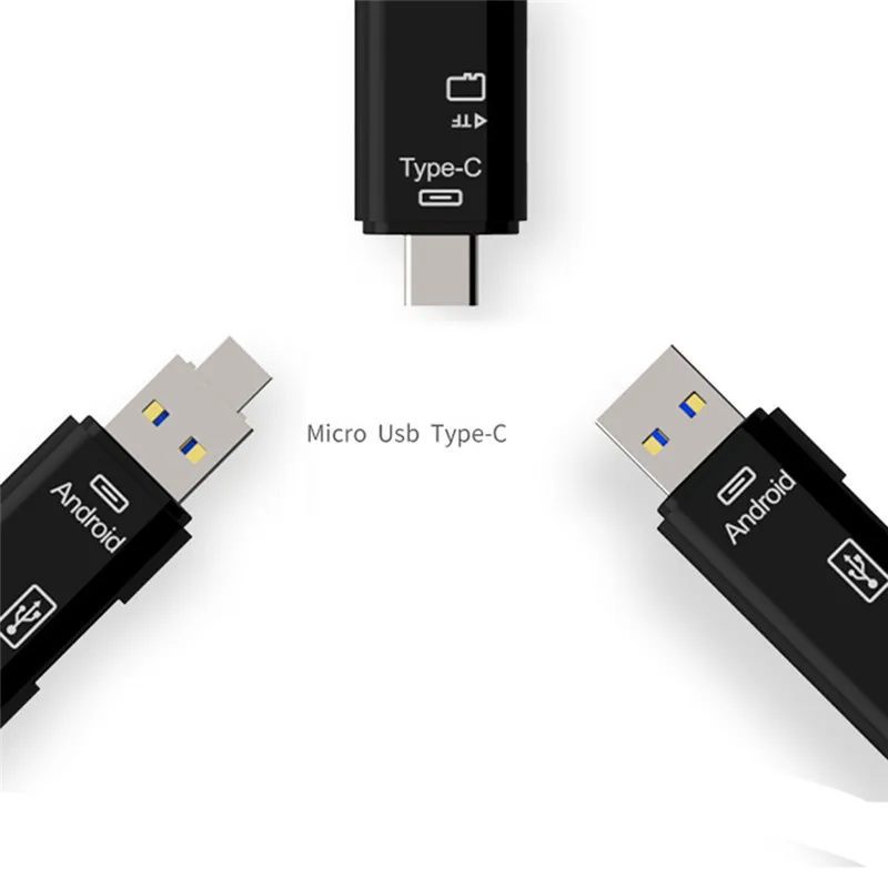 Centechia Тип C и micro USB и USB 3 в 1 OTG кардридер высокая скорость USB Универсальный TF/SD для Android компьютер удлинитель заголовок