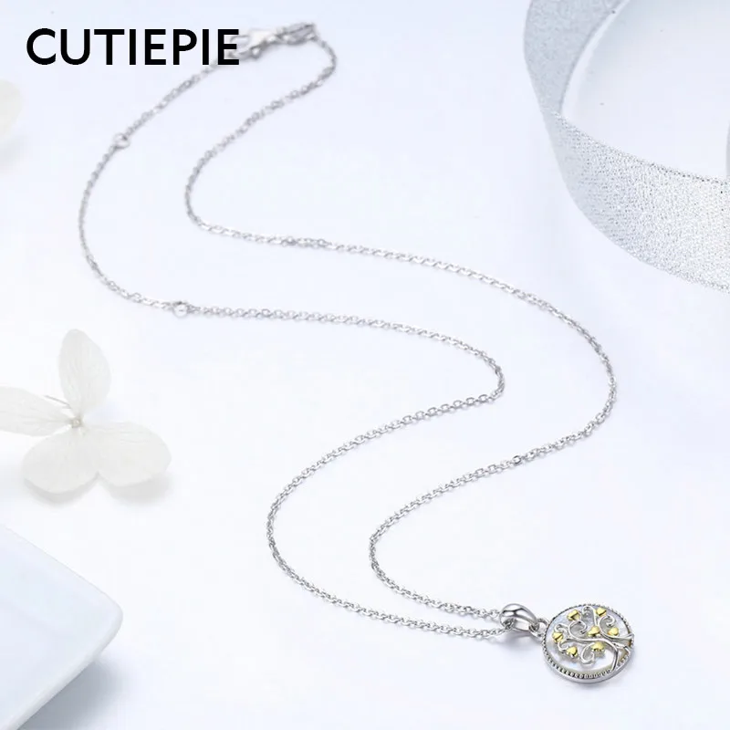 CUTIEPIE 100% Настоящее серебро 925 пробы жизнь надеюсь дерево кулон ожерелье s для