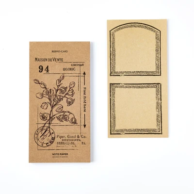 30 pages Recalling passing days vintage plant retro border kraft message note memo pad mini planner daily schedule notebook - Цвет: recall past days