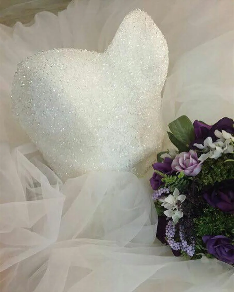 Классический сердцевидный вырез блёстки бисер бальное свадебное платье с