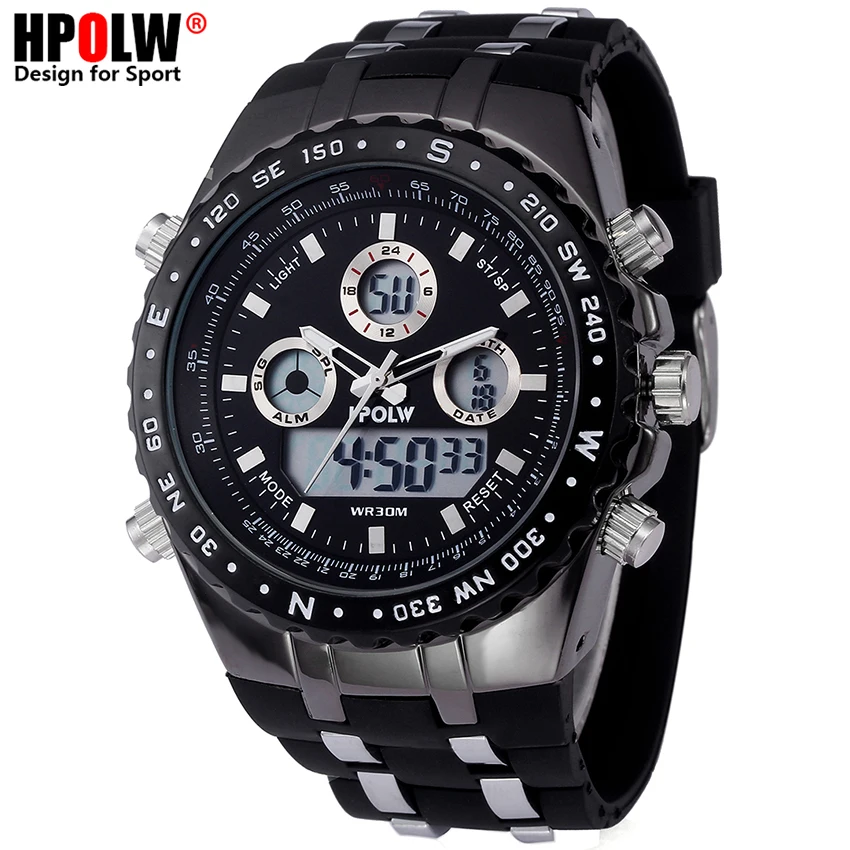 

Men's Luxury Analog Digital Quartz Watch New Brand HPOLW Casual Watch Men G Style Waterproof Sports Military Shock Watches
