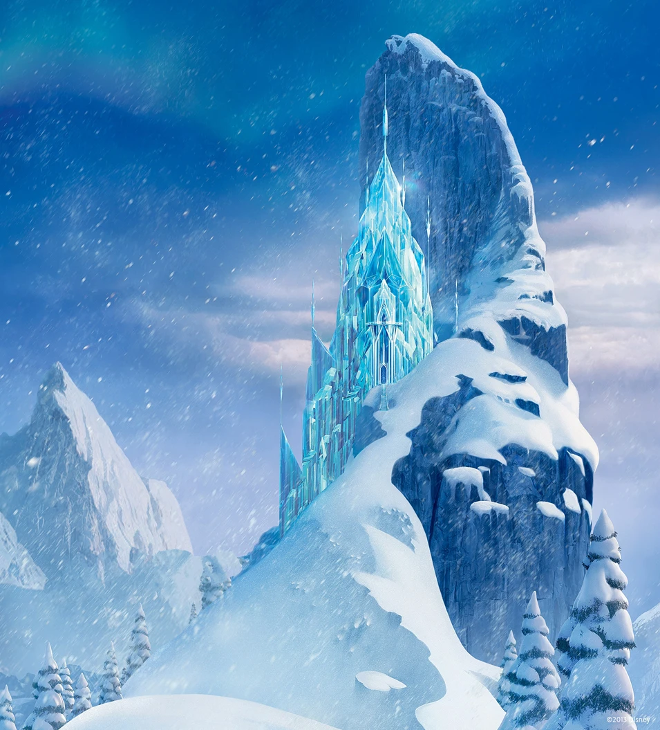 Frozen Ice Crystal Palace Castle Snow Mountain Vinyl cloth Computer