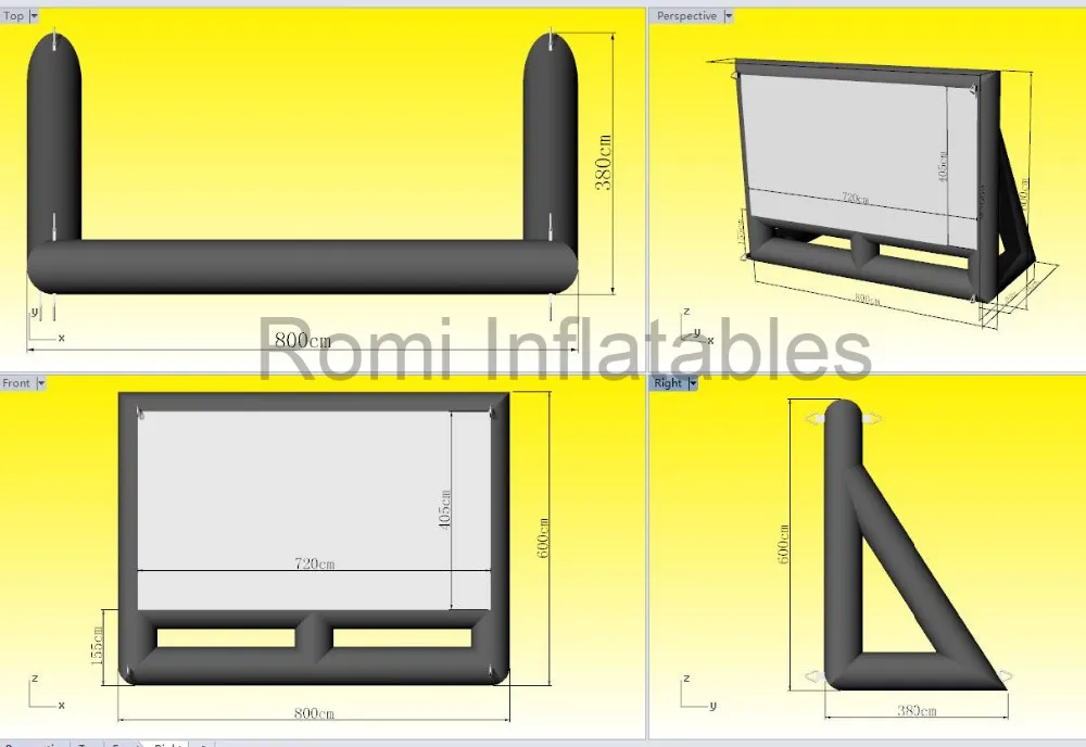 8x6 м гигантский надувной киноэкран надувной проекционный киноэкран надувная пленка ТВ экран