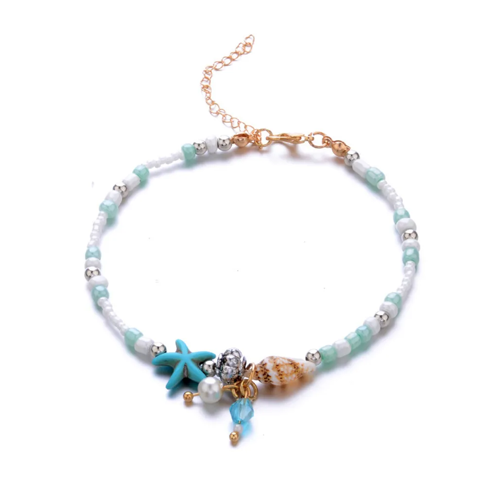 

Boho Initial Anklet Bracelet Stylish Bohemian Ankle Bracelet Chain Party Ladies Jewelry Anklets For Women Accesorios Mujer L0523