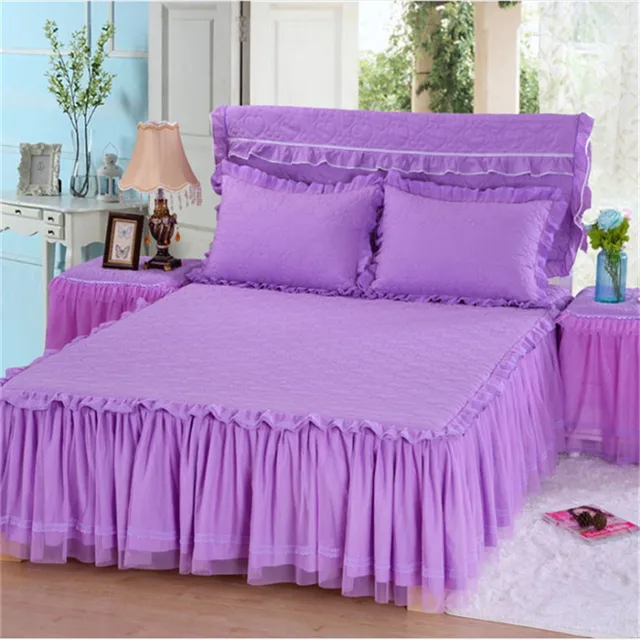 high quality Thickening quilted bed skirt nuptial bedding Bud silk lace bed sheet bedspread