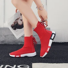 

High Top Walking Shoes for Ladies Black Red Women Casual Shoes Autumn Winter Designers Sneakers Female Lightweight Flat Shoes
