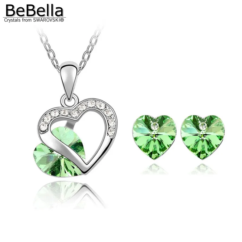 Цепочка с подвеской в форме сердца серьги гвоздики|necklace earring set|earrings setcrystal heart necklace