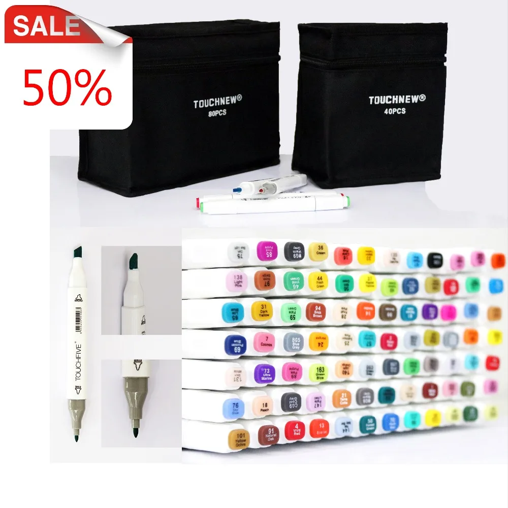 

168 ColorsTOUCHFIVE Sketch Art Marker Pen Fine/Broad Double tips