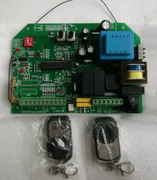 

AC sliding gate opener control board with 2pcs remote control,rolling code