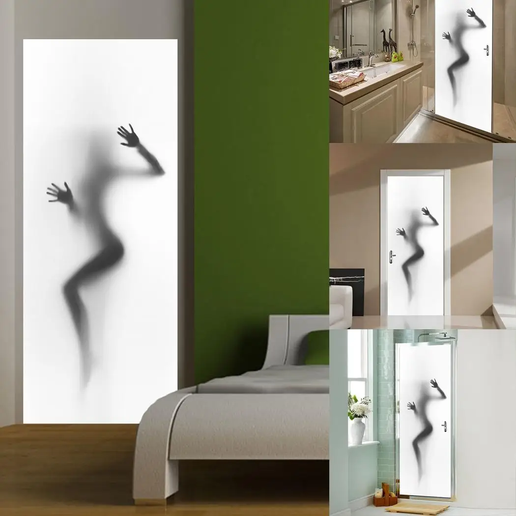 Decoración del hogar pegatinas autoadhesivas de la puerta de la silueta creativa paredes impermeables removibles y impermeables carteles