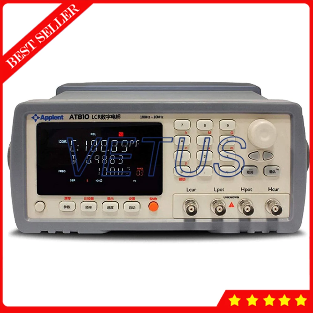 AT810 Accuracy 0.1 Digital LCR Meter Frequency 100Hz 120Hz 1kHz 10kHz