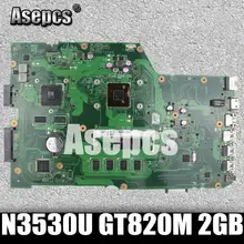 Asepcs X751MD с N3530 Процессор GeForce GT820M 2 Гб Материнская плата Asus K751M X751MA R752M Материнская плата ноутбука тестирование