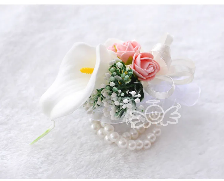 white wedding wrist corsage boutonnieres roses  (11)