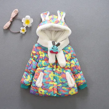 

Winter Autumn Baby Outerwear Warm Clothes Scarf Girls Cotton Jacket Kids Infant Coat Children Faux Fur Velvet coats TZ114