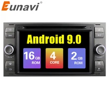 Eunavi Автомобильный мультимедийный плеер Android 9 gps Авторадио 2 Din 7 дюймов для Ford/Mondeo/Focus/Transit/C-MAX/S-MAX/Fiesta 2 Гб ram DVD
