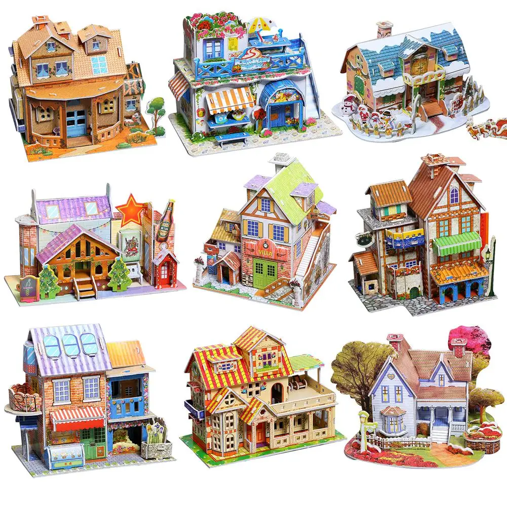 

3D Paper Board Puzzle Construction Assemble Early Learning Toy Children Gift