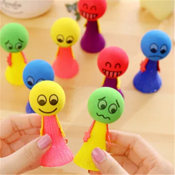 

EHBqna 5Pcs/Pack Bounce Ball Push Down Hip Hop Jumping Doll Educational Game Expressions Toys Children Party Gift Random