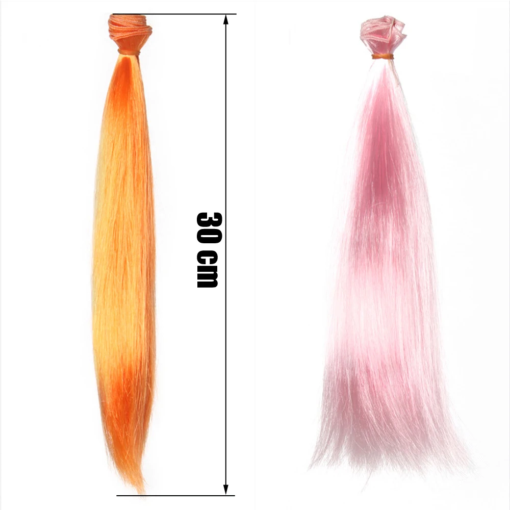 1pcs 30100cm Doll Accessories Straight Synthetic Fiber Wig Hair For Doll Wigs High-temperature Wire diy wig (4)