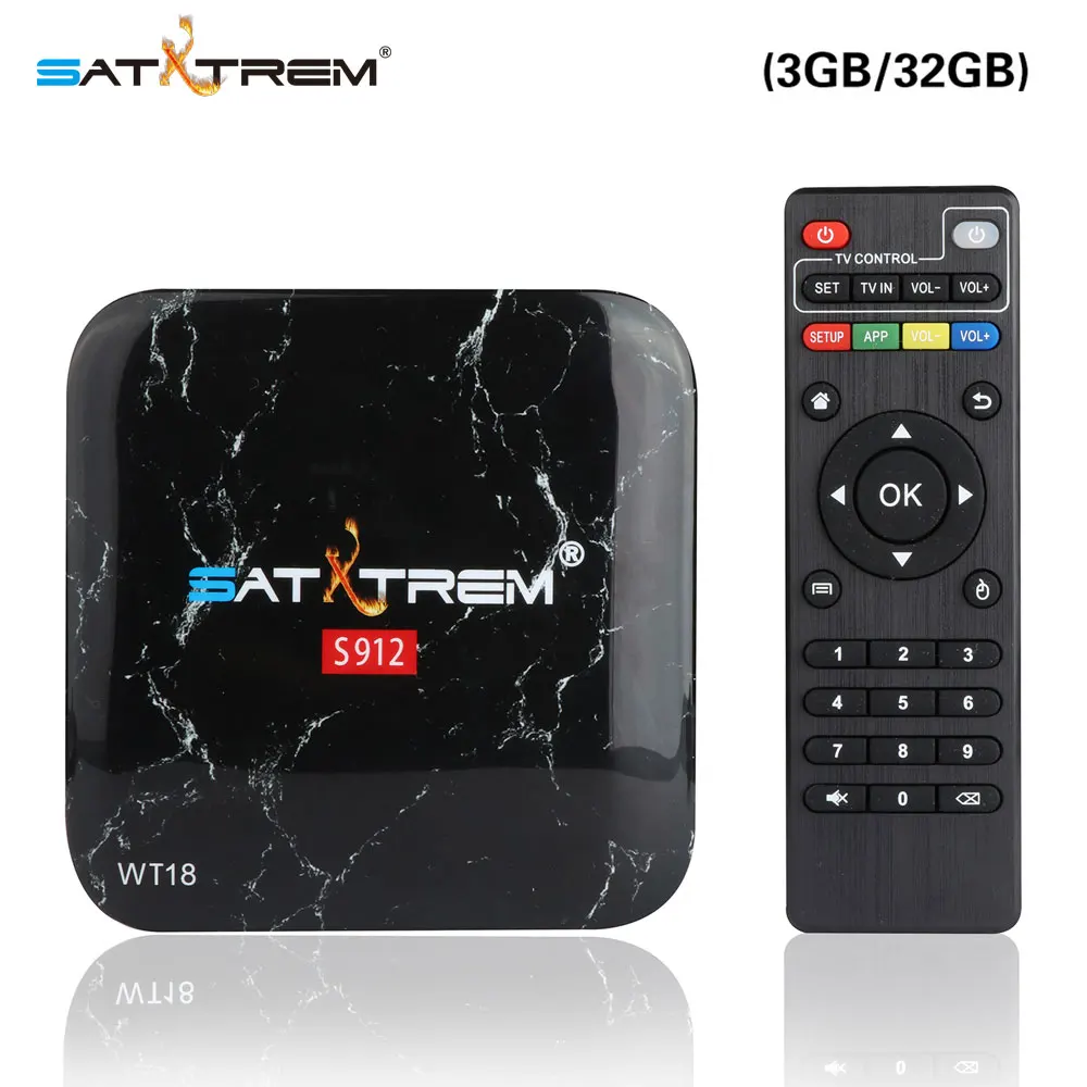 SATXTREM WT18 Amlogic S912 Octa Core Android 7,1 ТВ коробка 3 Gb DDR3 32 GB 2,4G/5 ГГц двойной Поддержка wi-fi Google Play Store Декодер каналов кабельного телевидения