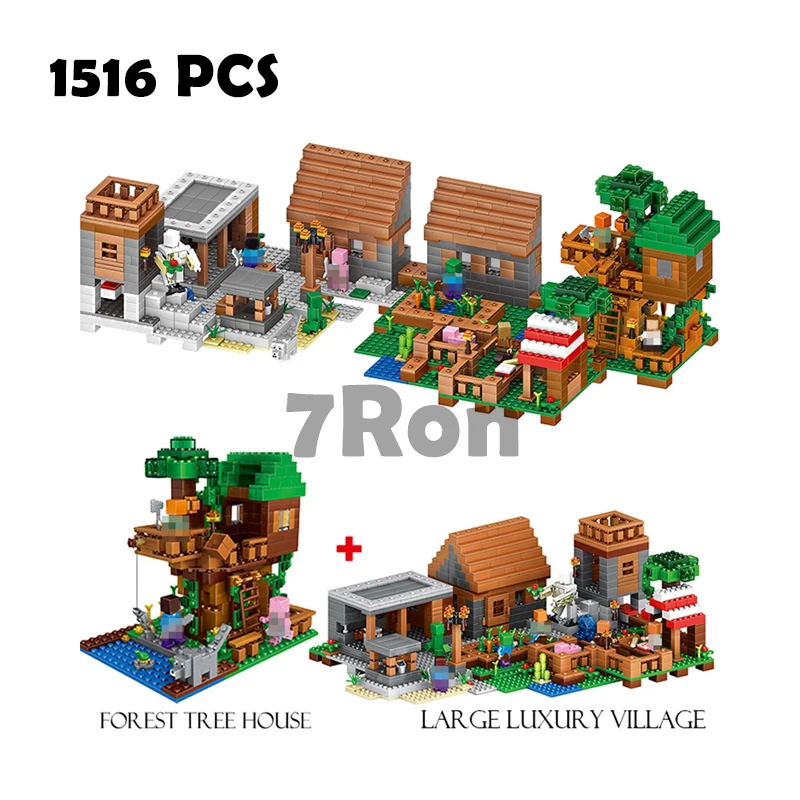 

Compatible with lego Models building toy 33068 1516PCS My World The Village & Jungle Tree House Building Blocks toys & hobbies