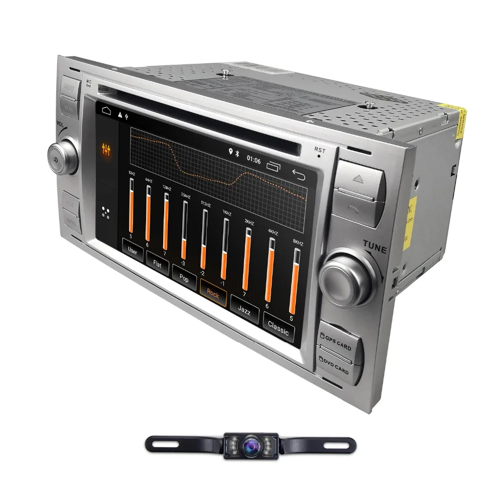 Excellent Hizpo 2Din Android 8.1 Stereo Car DVD Play For FORD FOUCS Mondeo S-max smax Kuga c-max gps intelligent radio video wifi multimed 3