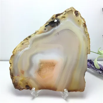 

Natural Beautiful Agate Slice Irregular Quartz Geode Table Onyx Mat for Drinks Gift Polished Mineral Home Decoration