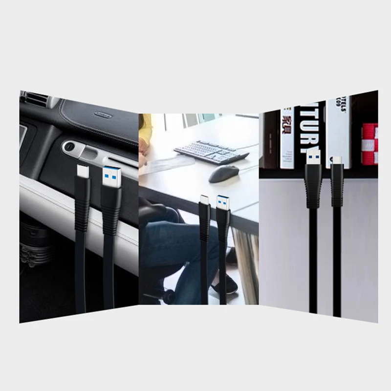 Thbelieve USB To USBC Magnetic Cable 1M Flat USB Type C To USB 3.0 Charge Data Transmission Cords For Xiaomi USB-C For Huawei (17)