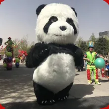 Надувная панда костюм Панда Костюм китайские талисманы надувная панда мультфильм карнавальный талисман Толстая панда с мехом легкий