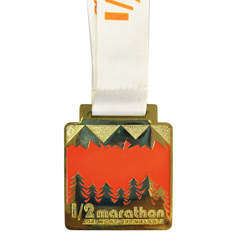 

Zinc Alloy Shiny Gold Upper Part Medal with Ribbon & Safety Pin